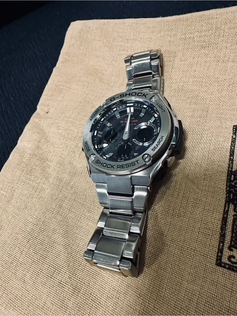 Vtg Casio G-Shock G-Steel GST-W110D Stainless Steel Band Analog-Digital Watch